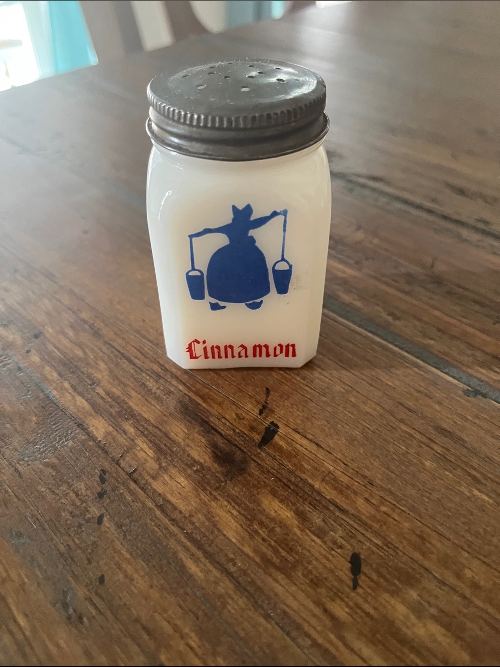 Vintage Hazel Atlas Milk Glass Spice Jar, Cinnamon